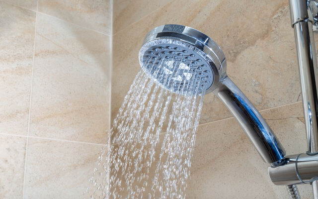 Water coming out of a shower head