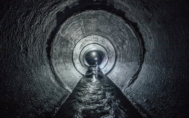 The inside of a water pipe