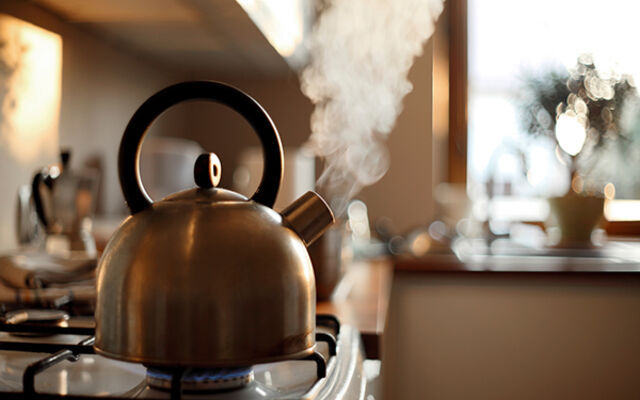 A kettle boiling