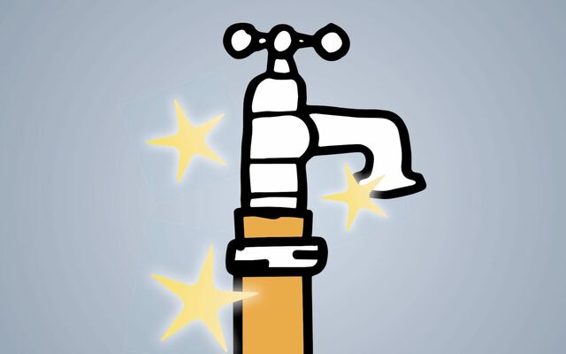 Illustration of a tap on a pipe