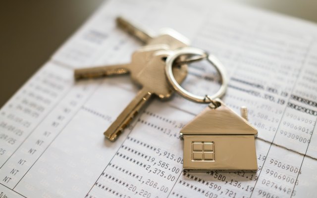 Keys on top of a financial document
