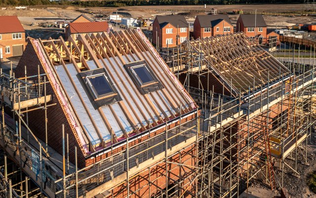 Houses being constructed