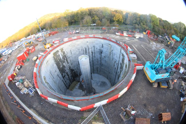 Storage tank being installed near Stroud