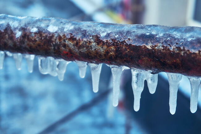 Photo of icicles on a pipe