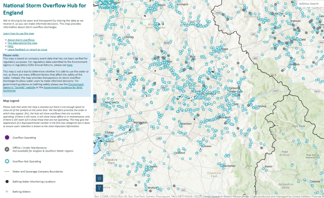 National Storm Overflow Hub for England screenshot